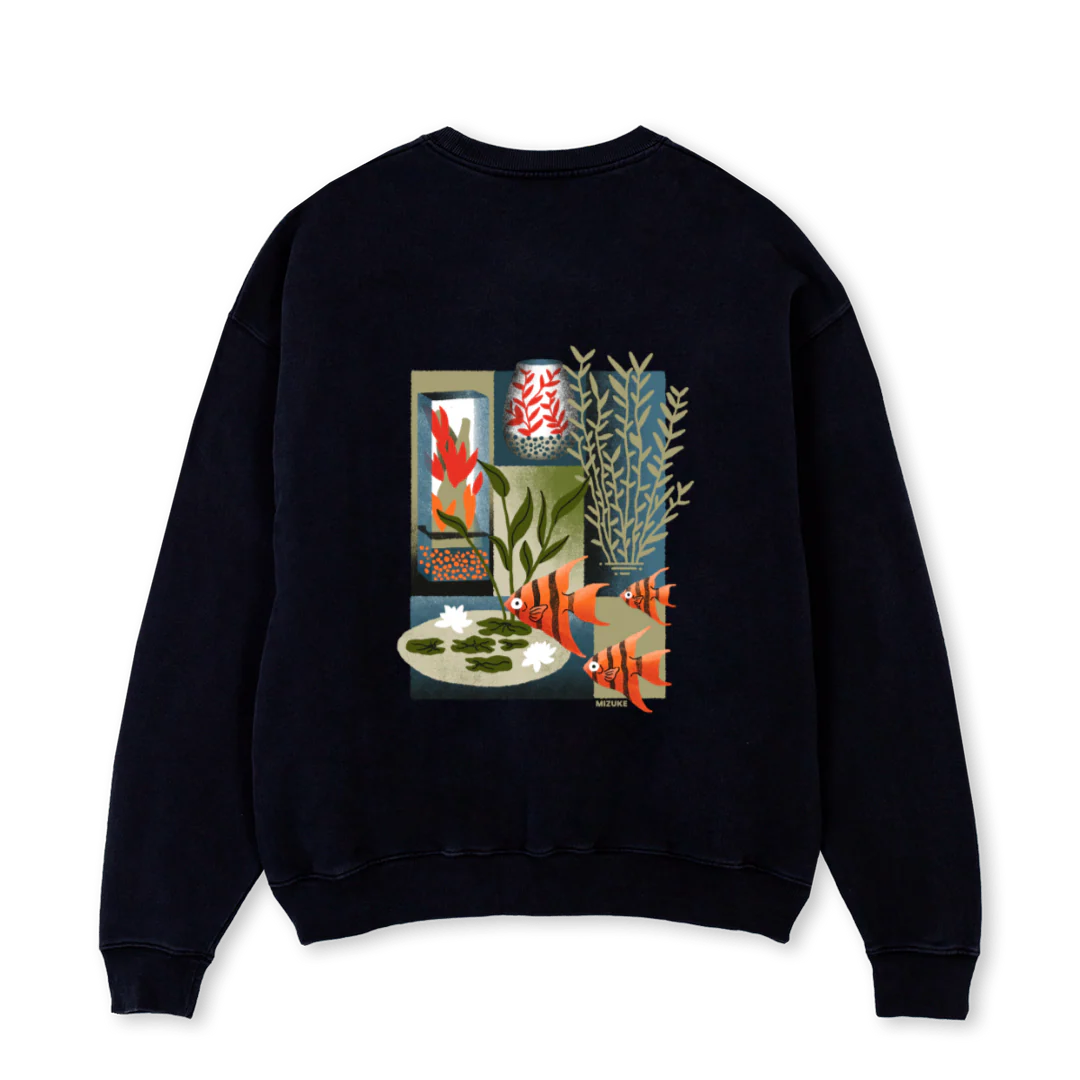 HOODIEMIZUKESTORE Black Oversized Crewneck Sweater. - Image 2