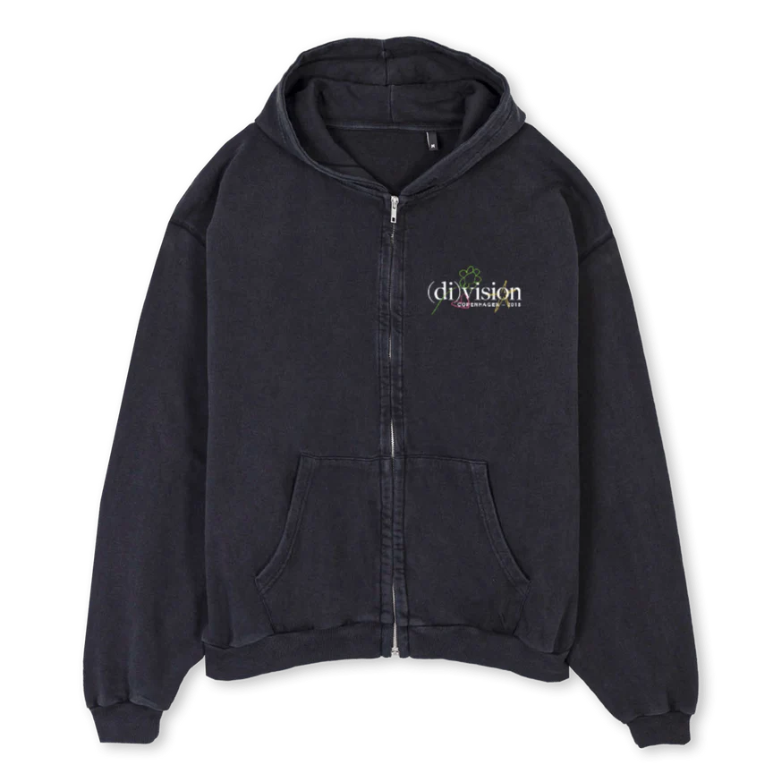 HOODIESAMPLEBLACK Vintage Black Oversized Zipped Hoodie.