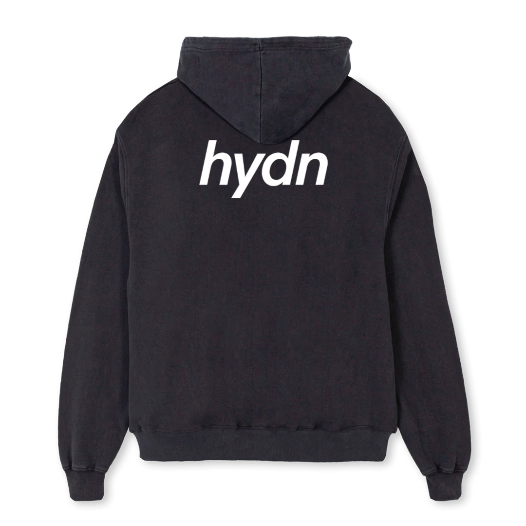HOODIESAMPLEBLK Vintage Black Oversized Zipped Hoodie. - Image 2