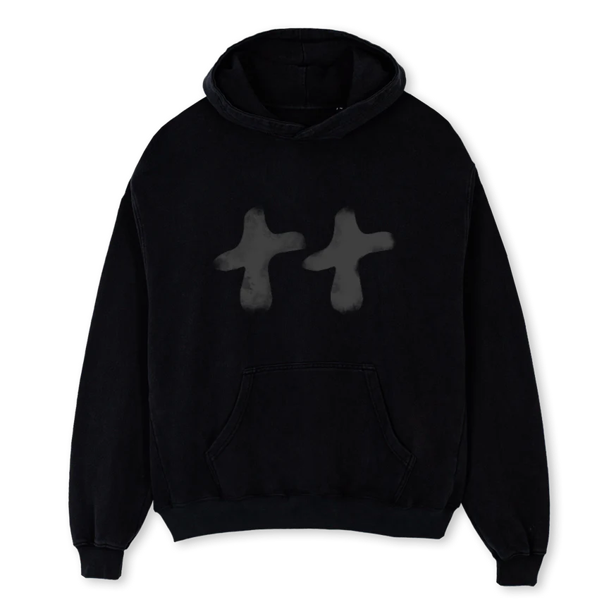 HOODIESIG Black Oversized Hoodie.