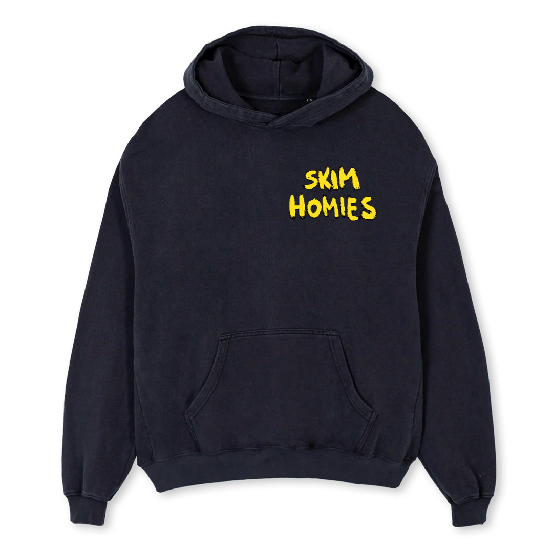 HOODIESKIM Vintage Black Oversized Hoodie.