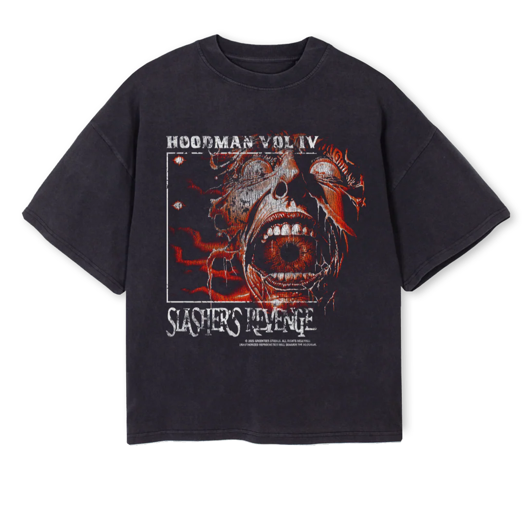 HOODMANTEE Vintage Black Oversized Boxy Tee.