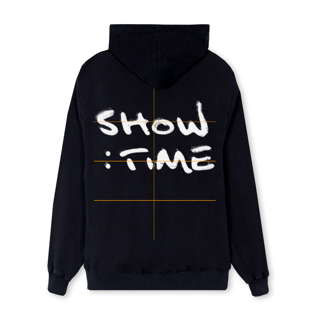 HOODREGULARWHITELOGO Black Regular Hoodie. - Image 2