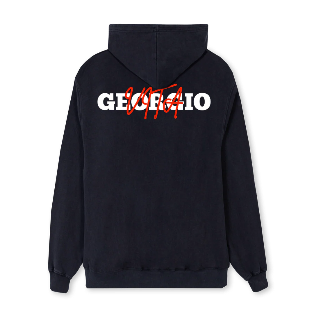 HOODS_2 Vintage Black Regular Hoodie. - Image 2