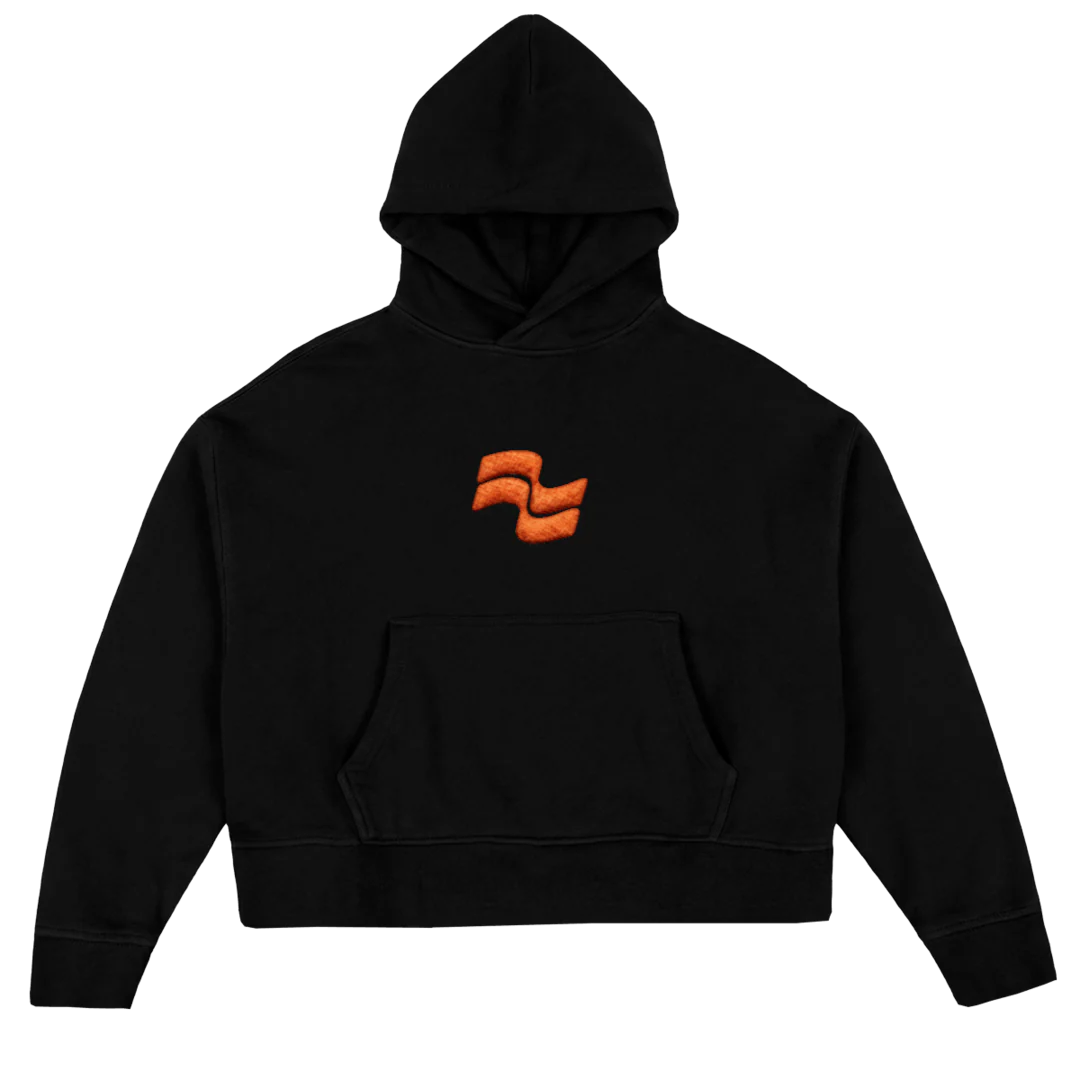 HOOPSQUAD Black Oversized Boxy Hoodie.