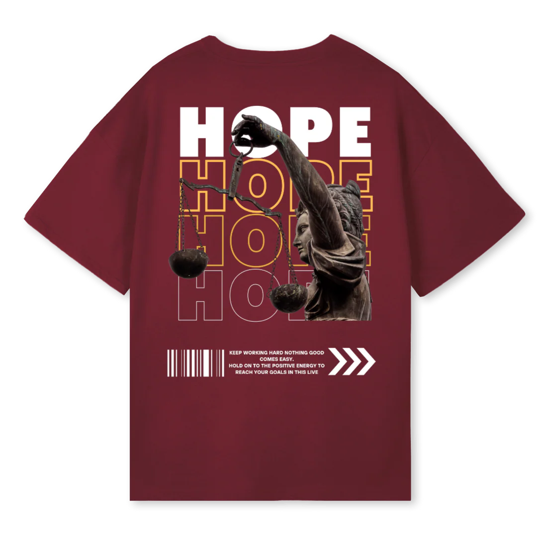 HOPEKIT Burgundy Oversized Tee. - Image 2