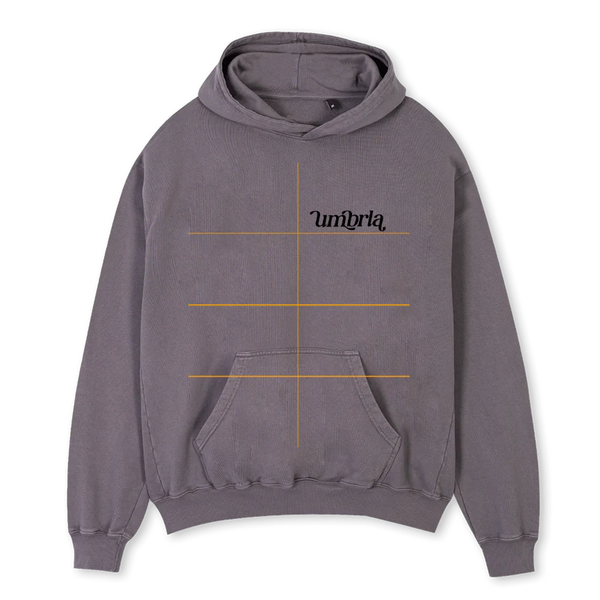HOUMTEXT Pigment Grey Oversized Hoodie.