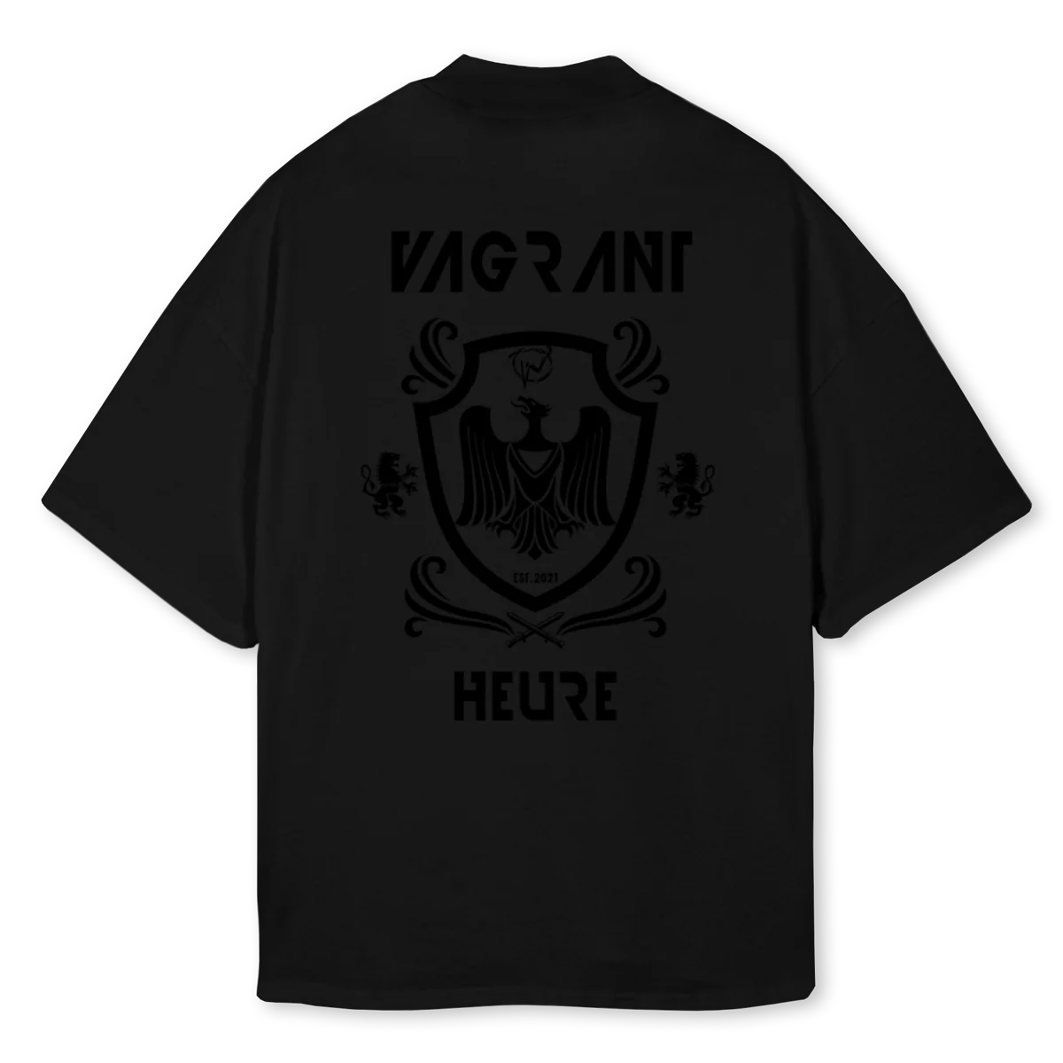 HOUSEOFVII Black Oversized Mock Neck Tee. - Image 2