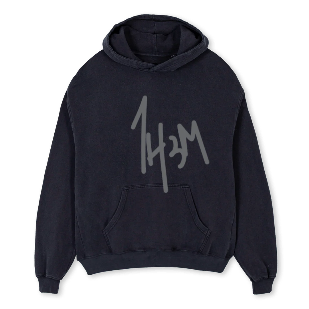 HPHP Vintage Black Oversized Hoodie.