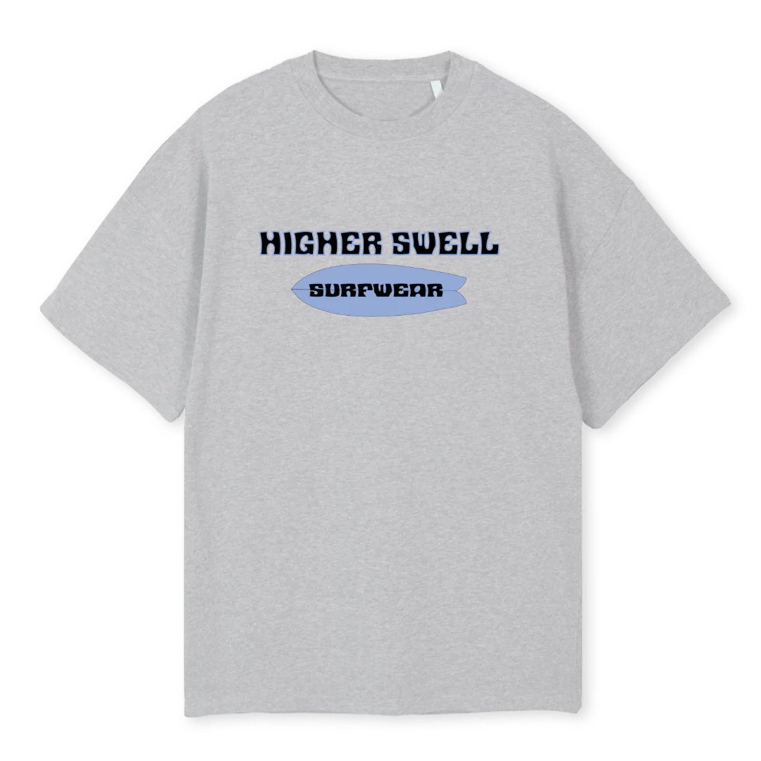 HS SURFWEAR Light Grey Marl Oversized Tee.
