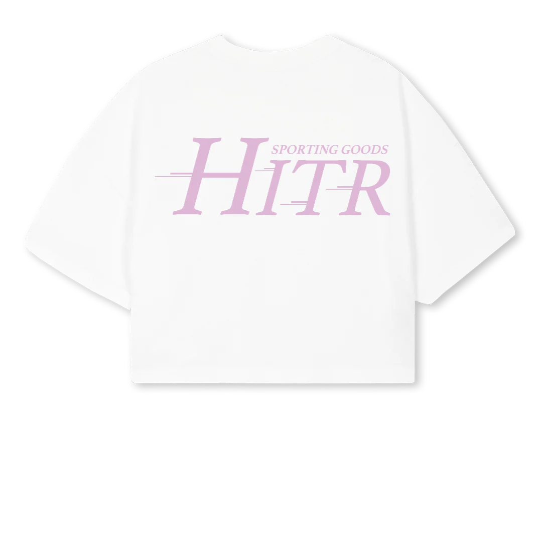 HSG LILAC WOMENS White Cropped Oversized Tee. - Image 2