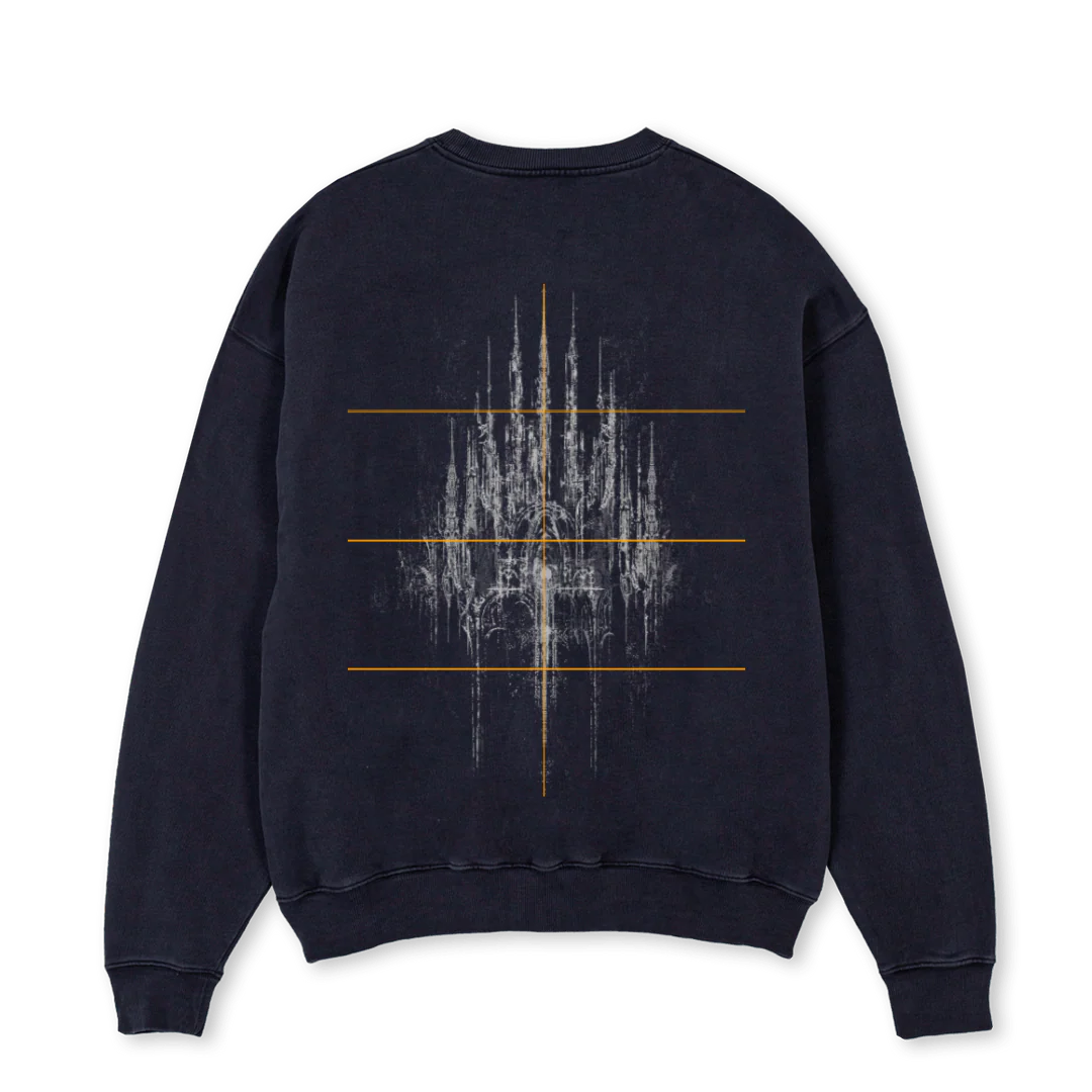 HSKAFADHF Vintage Black Oversized Crewneck Sweater. - Image 2