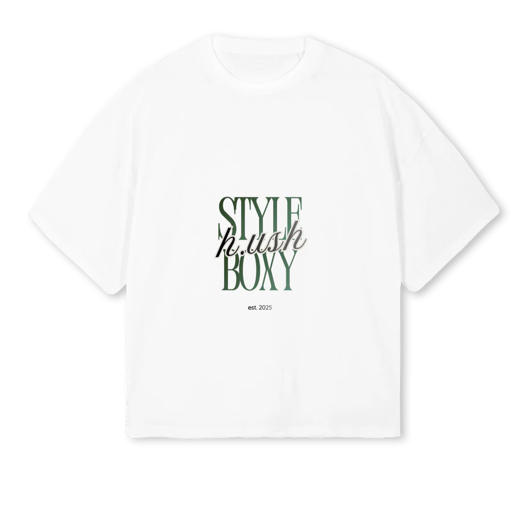 HU_TEE White Oversized Boxy Tee.