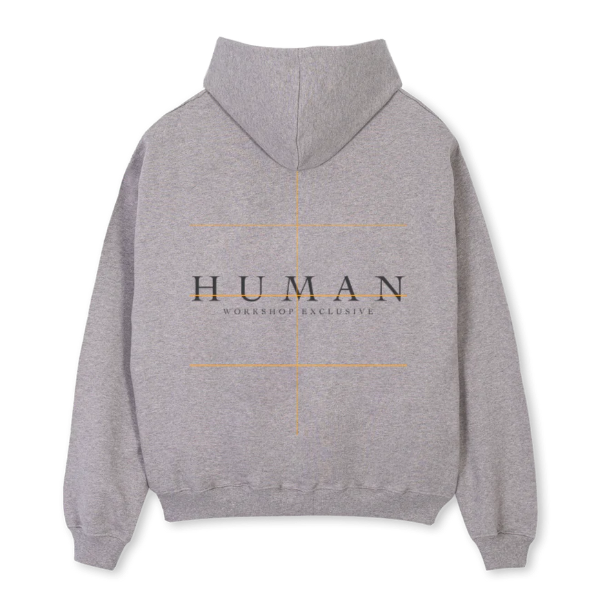 HUMAN Grey Marl Oversized Hoodie. - Image 2
