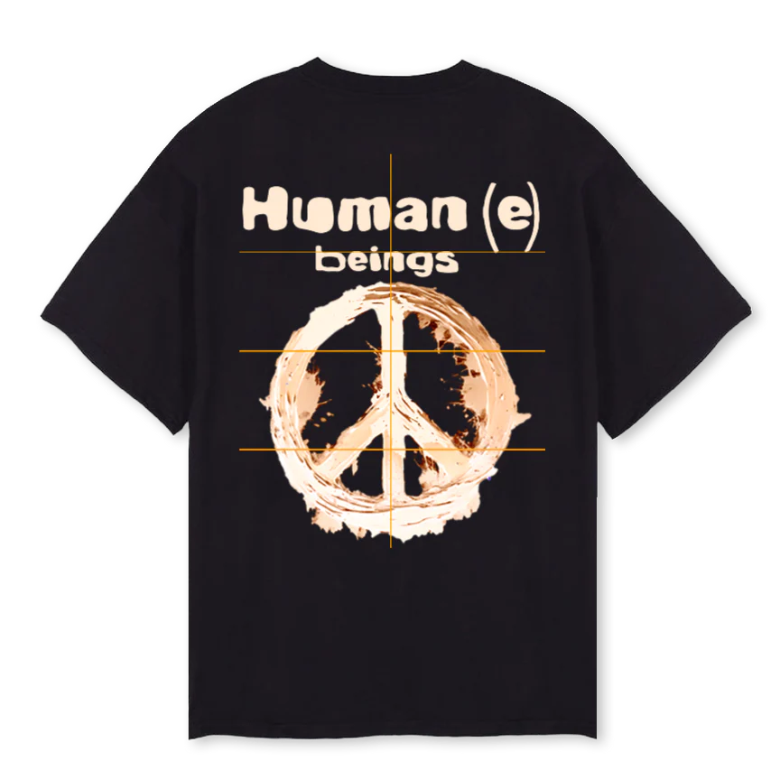 HUMANEPEACEB Black Oversized Tee. - Image 2