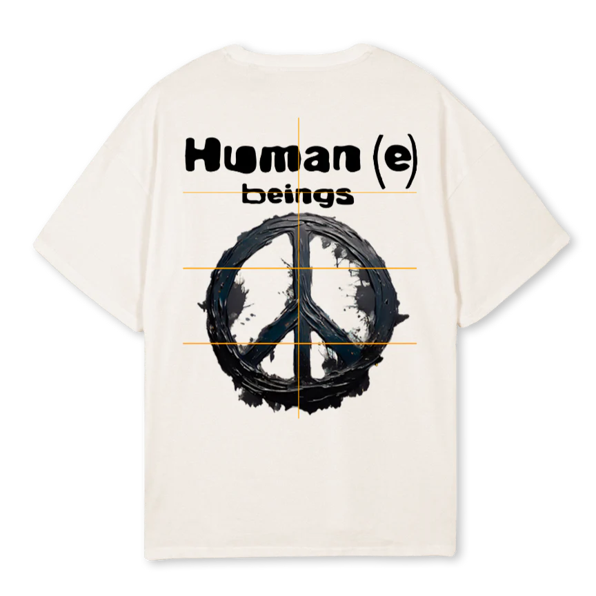 HUMANEPEACEVW Vintage White Oversized Tee. - Image 2