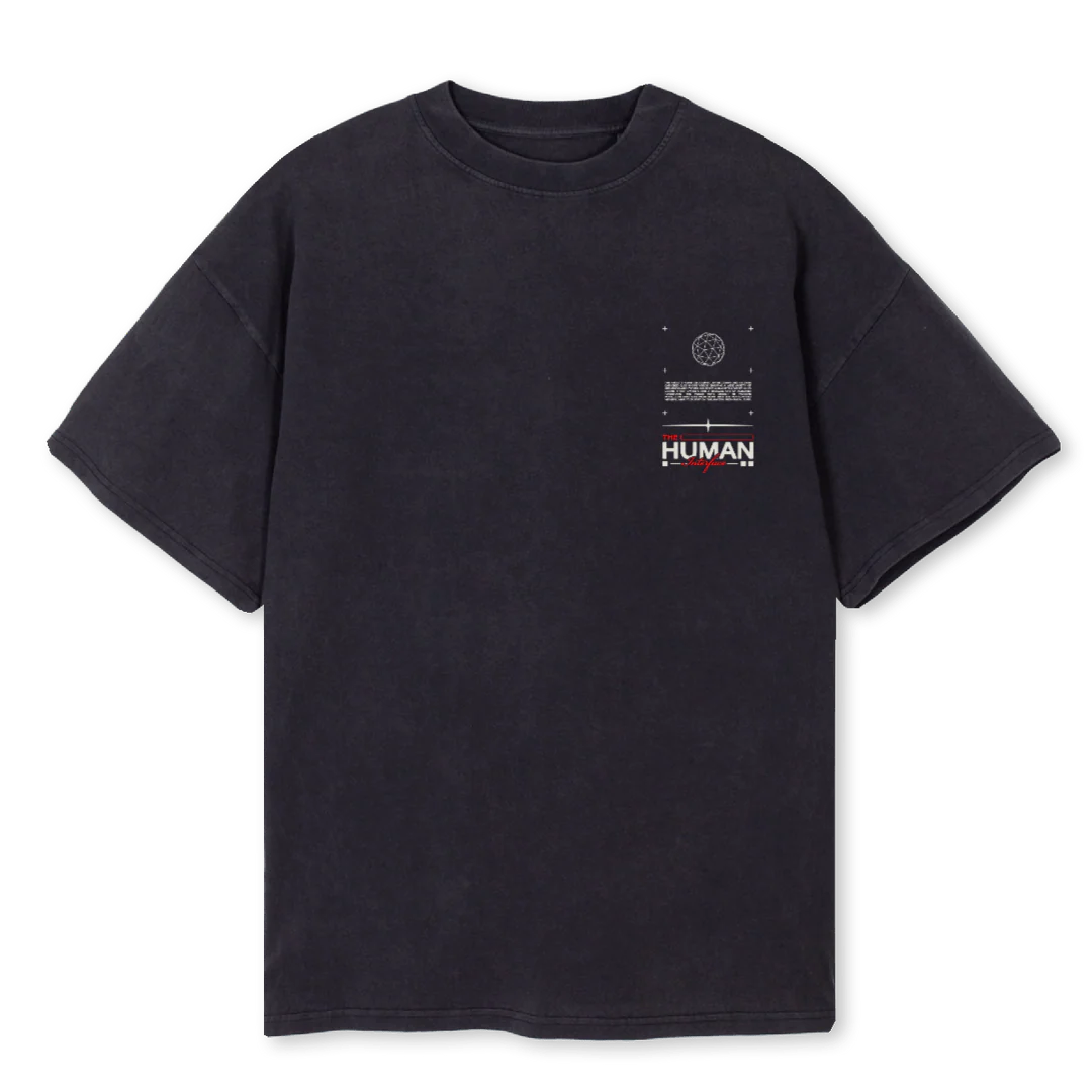 HUMANINTERFACERED Vintage Black Oversized Tee.