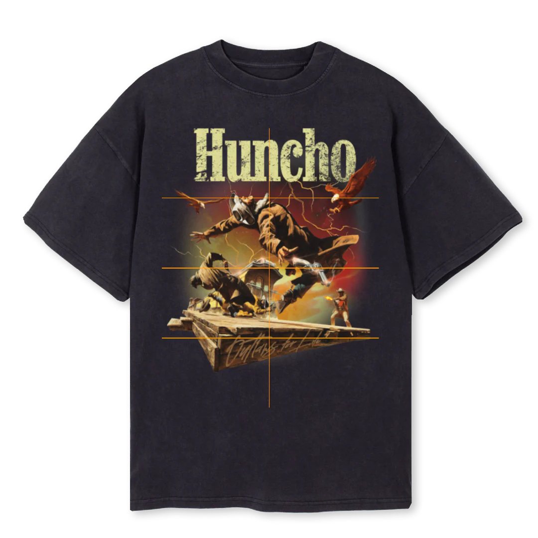 HUNCHOCLUB Vintage Black Oversized Tee.