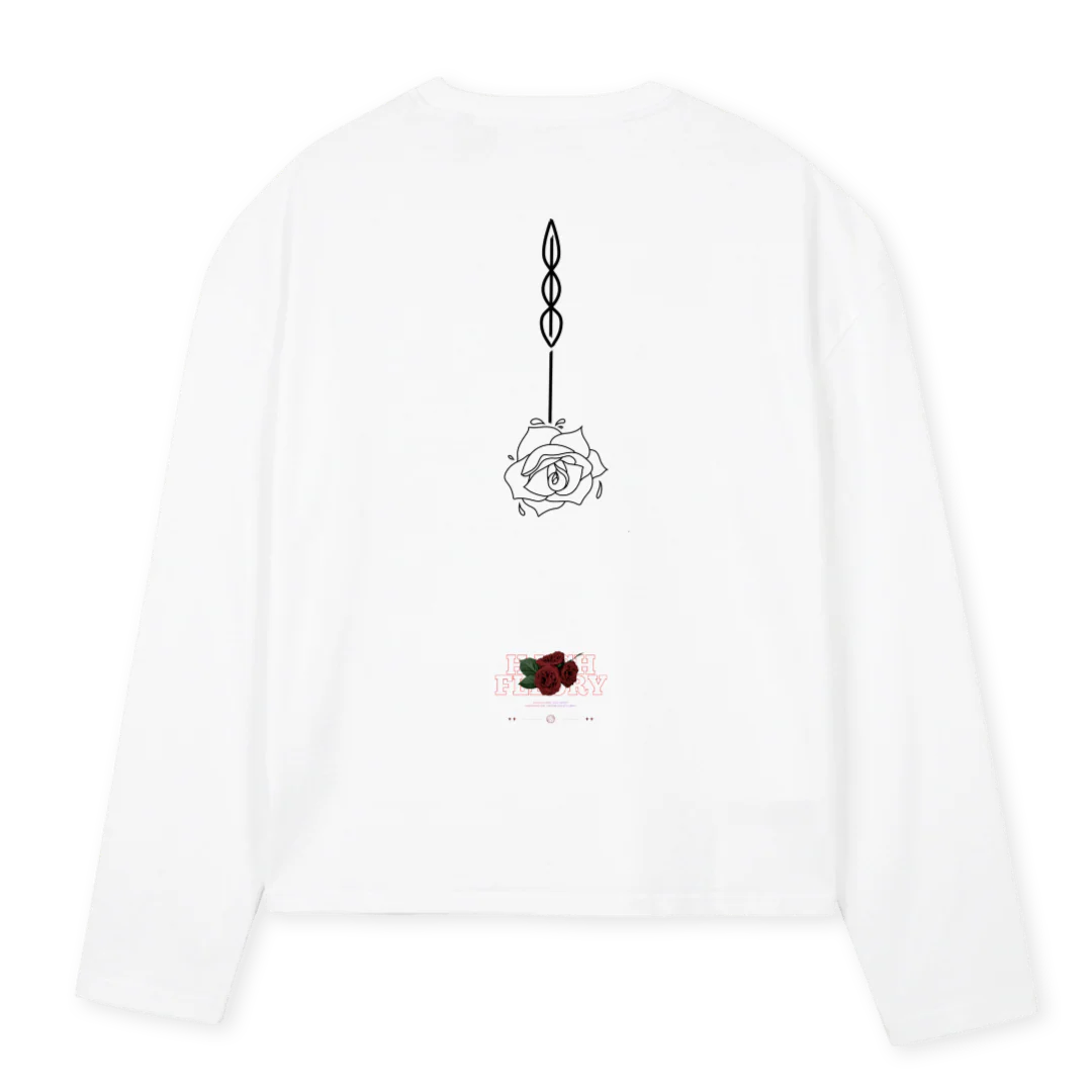 HUSH FLEURY White Oversized Boxy LS Tee. - Image 2