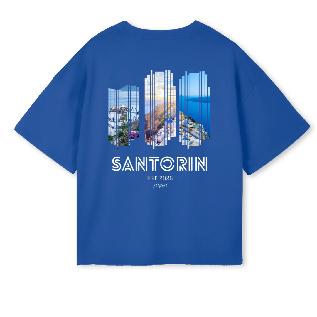 HUSH SANTORIN Cobalt Blue Oversized Boxy Tee. - Image 2