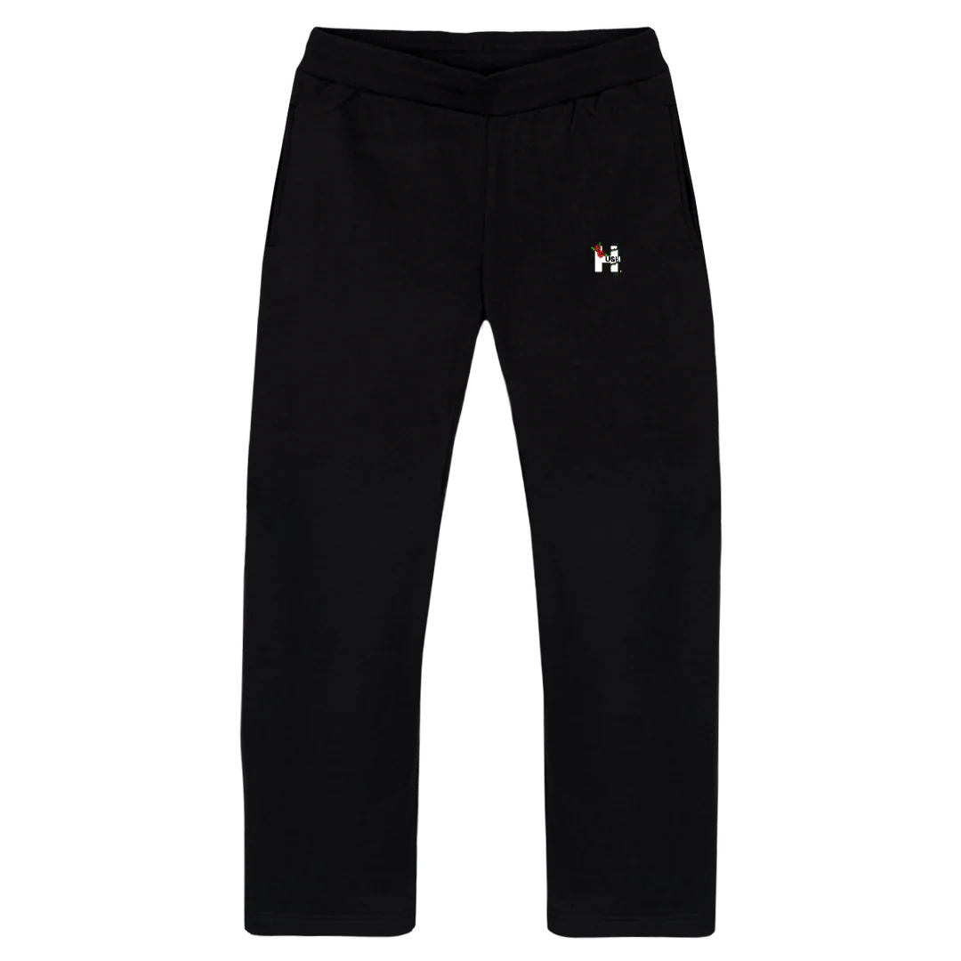 HUSH THORN ROS PA Black Straight-Leg Relaxed Sweatpants.
