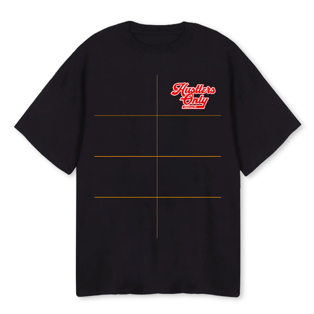 HUSTLERS ONLY Black Oversized Tee.