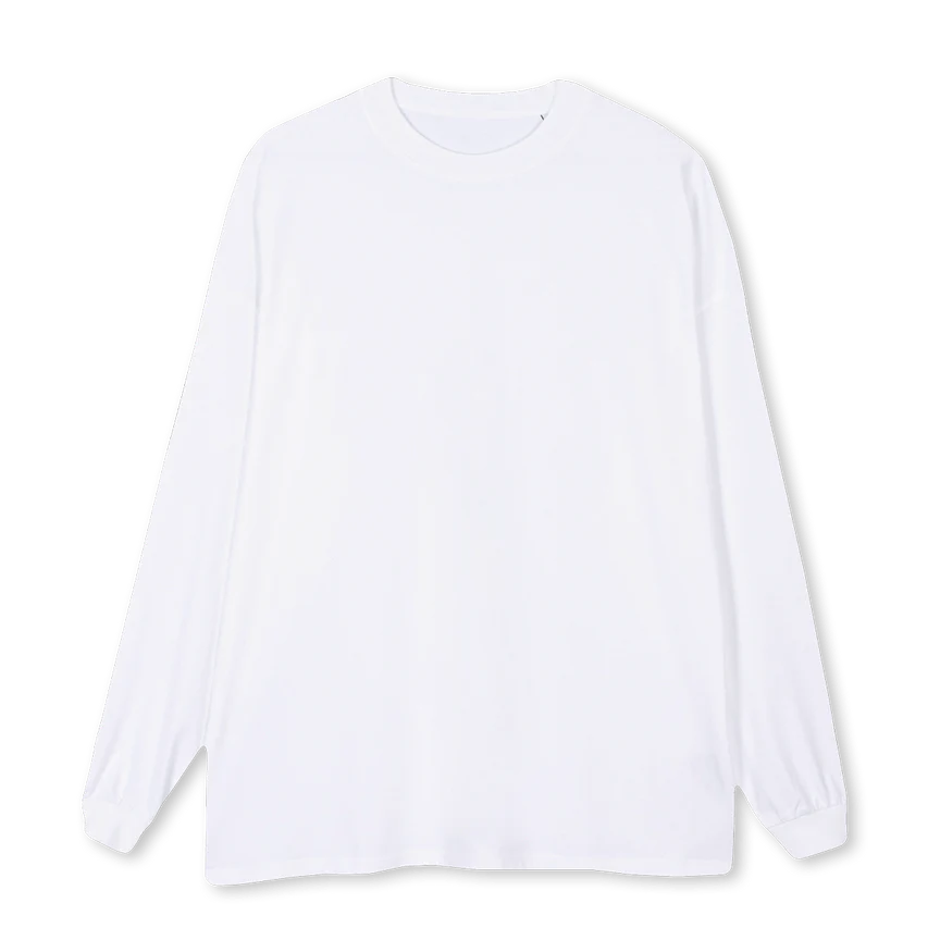 HUT White Oversized LS Tee.