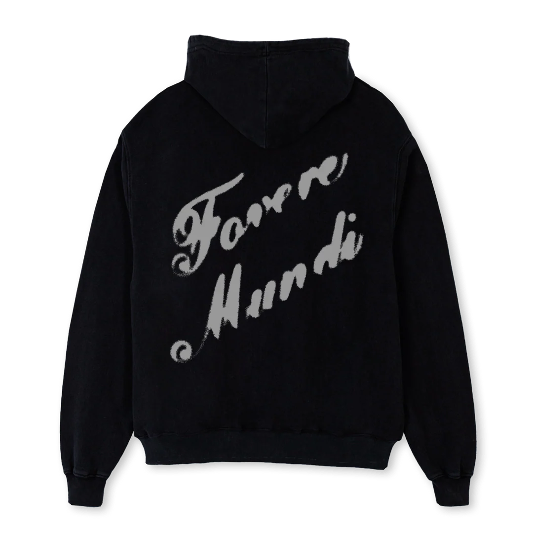 HVONE  Black Oversized Zipped Hoodie. - Image 2