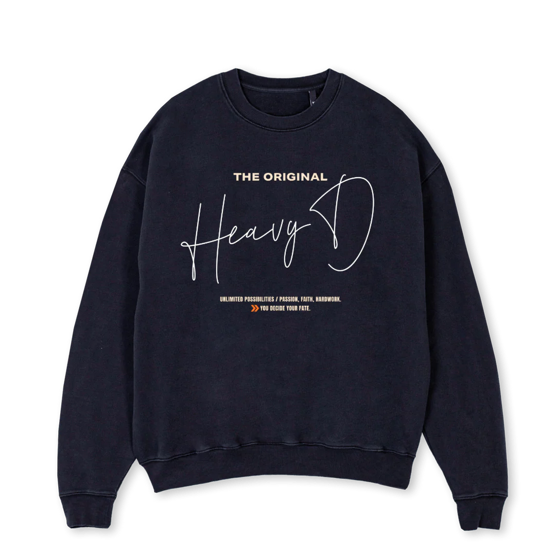 HVYCREW Vintage Black Oversized Crewneck Sweater.