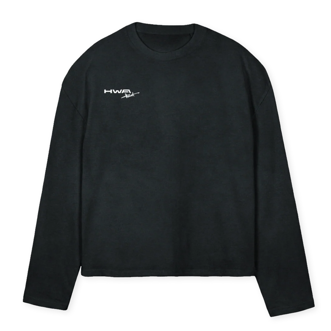 HWA HANSI Vintage Black Oversized Boxy LS Tee.