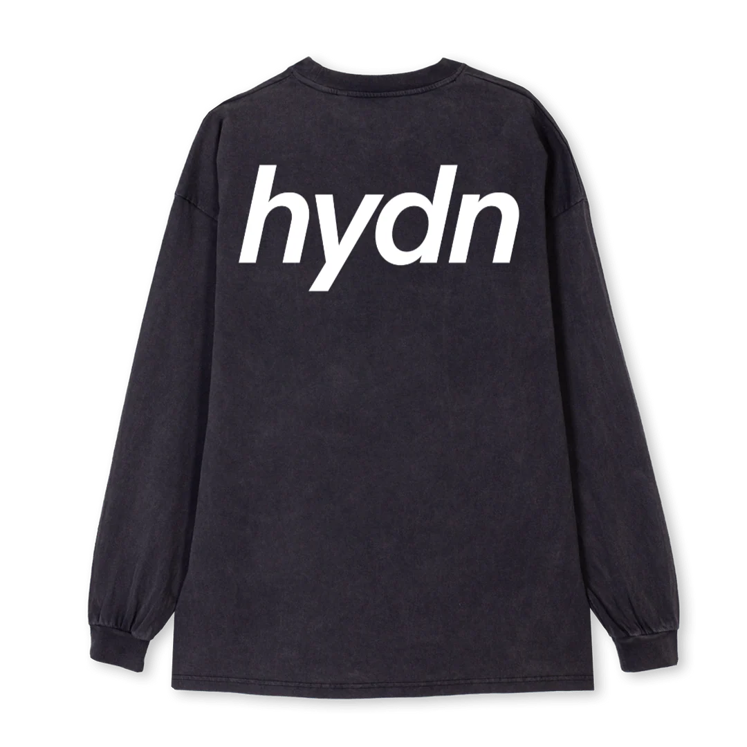 HYDNSAMPLELONGSLEEVE Vintage Black Oversized LS Tee. - Image 2