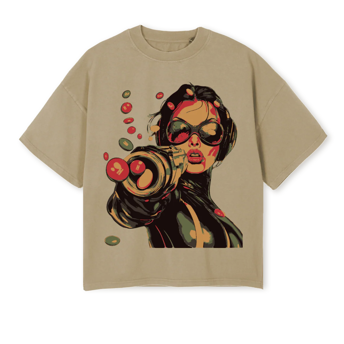 HYPERWOMAN Vintage Dune Oversized Boxy Tee.