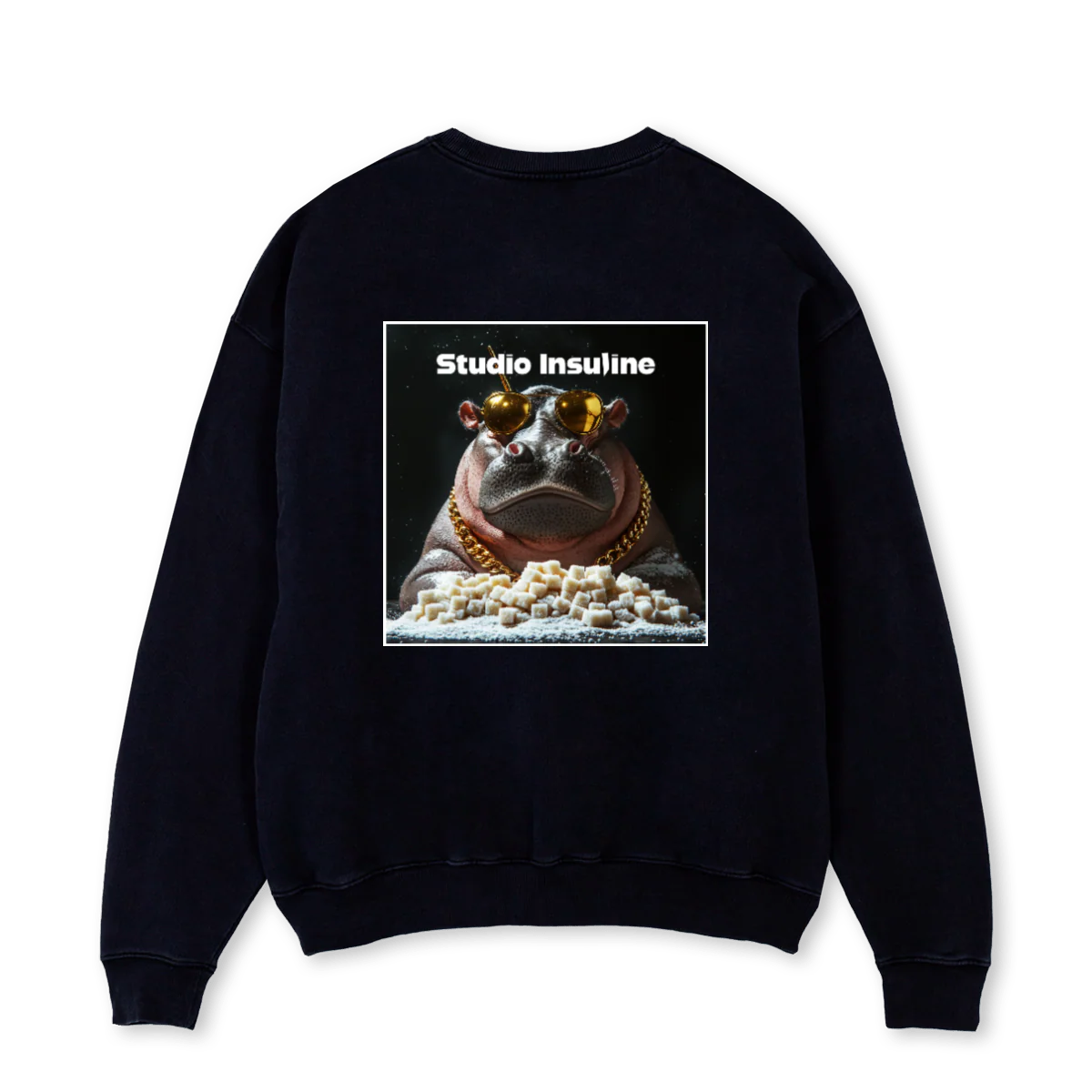 HYPO GETTING HIGH Black Oversized Crewneck Sweater. - Image 2