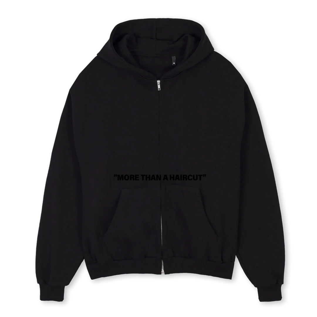 HZ Black Oversized Zipped Hoodie.