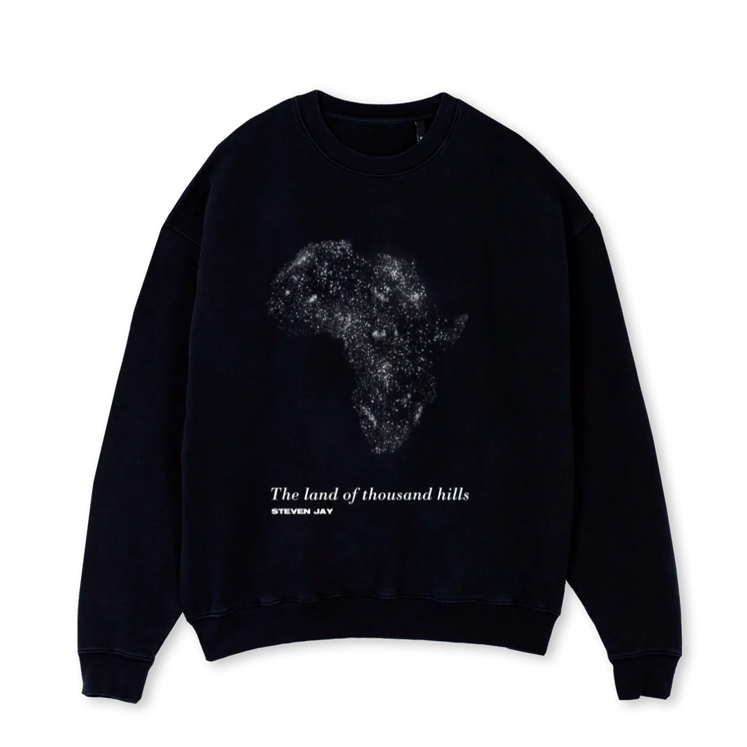 ICH LIEBE LOU Black Oversized Crewneck Sweater.