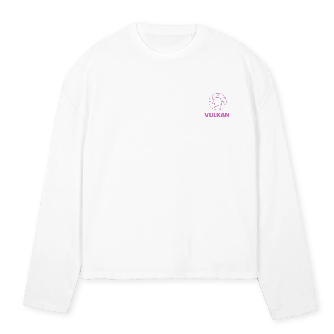 ICONLSWHITE White Oversized Boxy LS Tee.