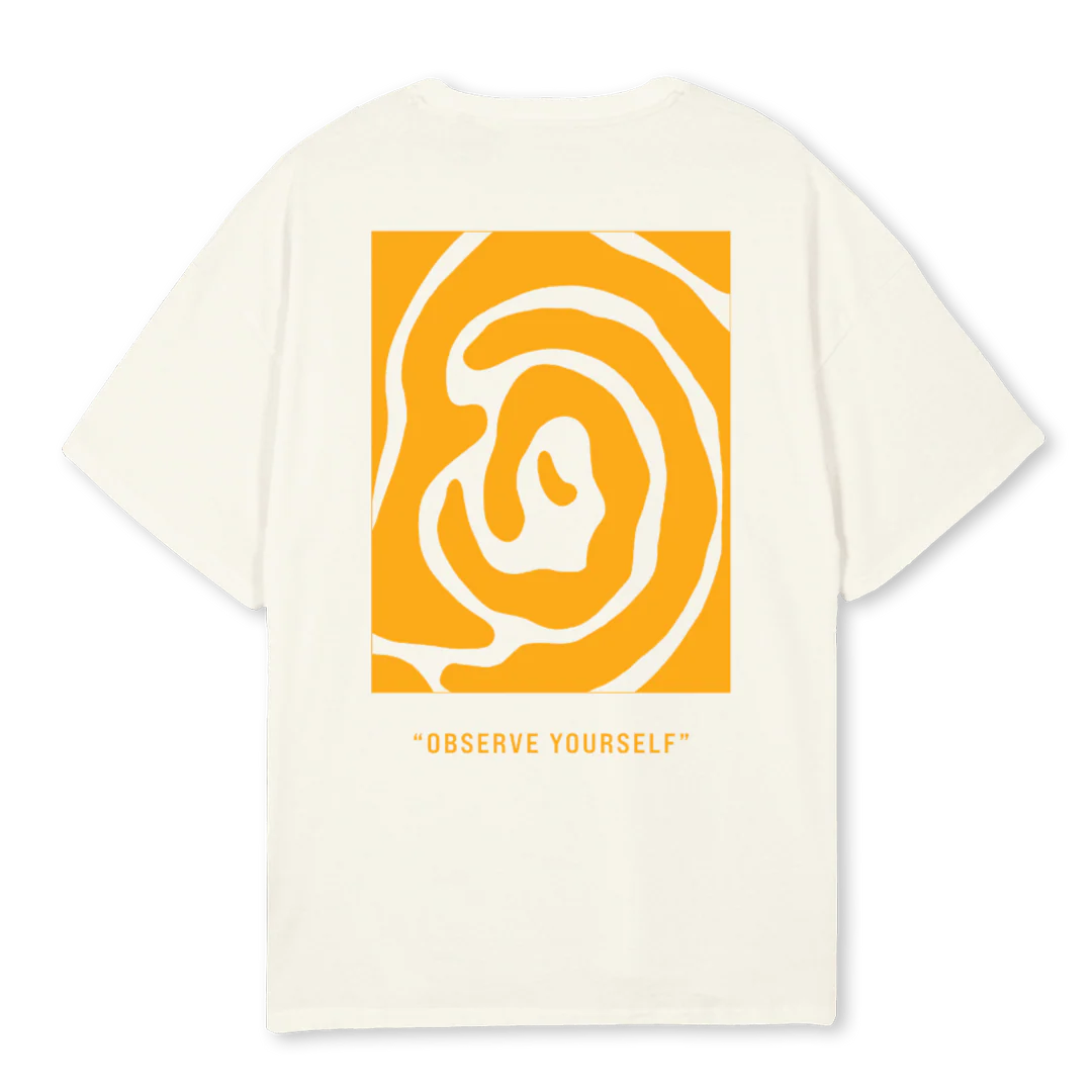 IDENTITY GRAPHIC Cream Oversized Tee. - Image 2