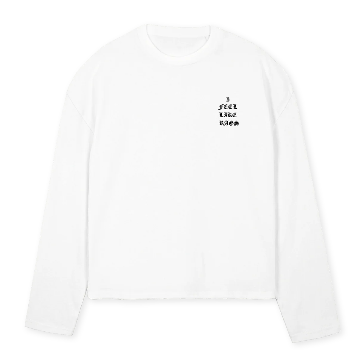 IFEELLIKEPAVLO White Oversized Boxy LS Tee.