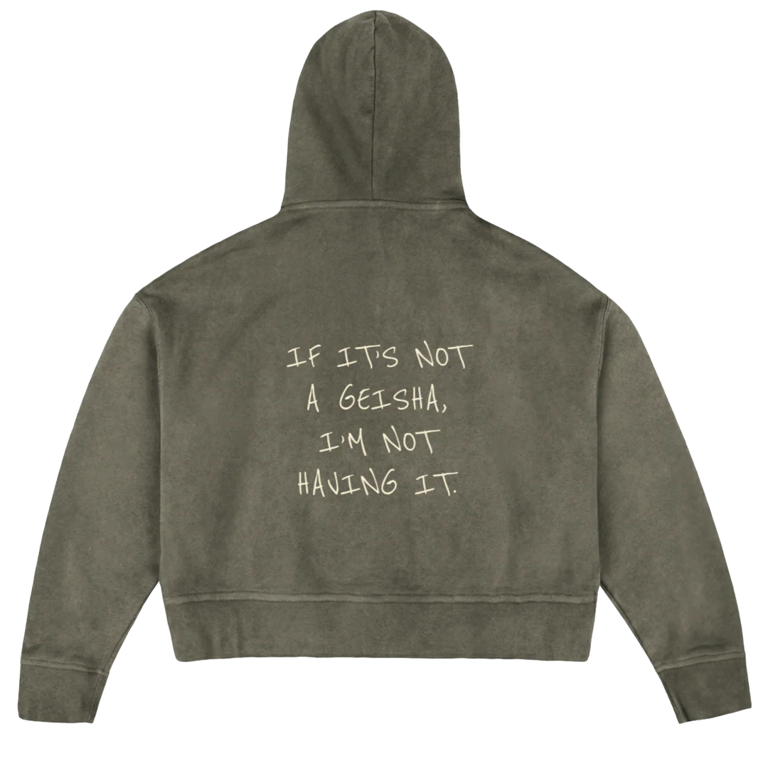 IFITSNOTGEISHAHOODIE Vintage Olive Oversized Boxy Hoodie. - Image 2