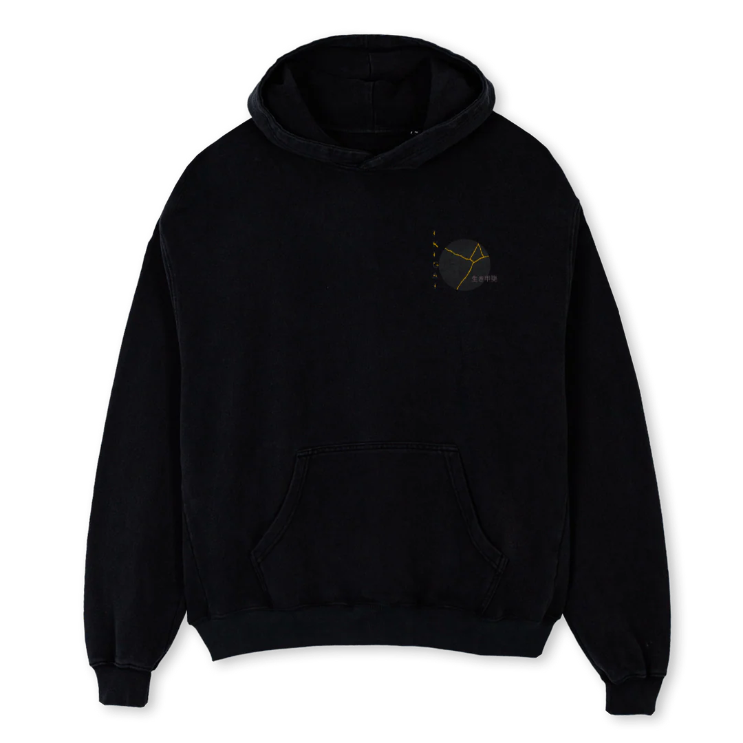 IKIGAI_1  Black Oversized Hoodie.