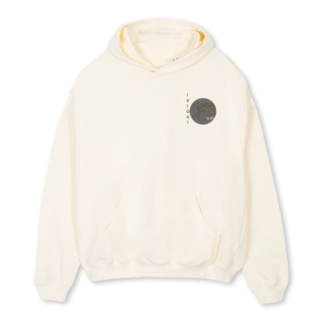 IKIGAI_2 Cream Oversized Hoodie.