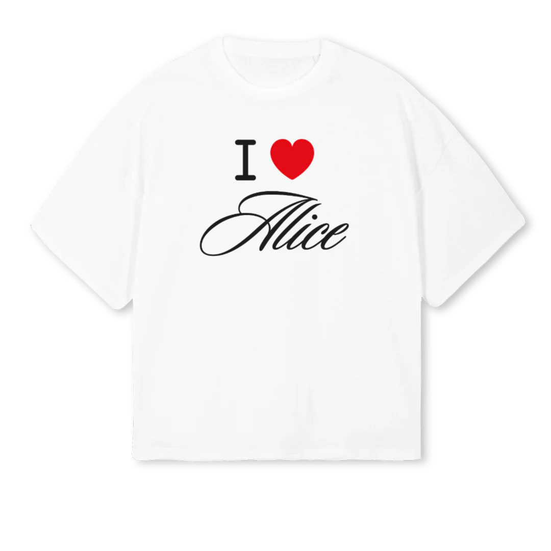 ILOVEALICE White Oversized Boxy Tee.
