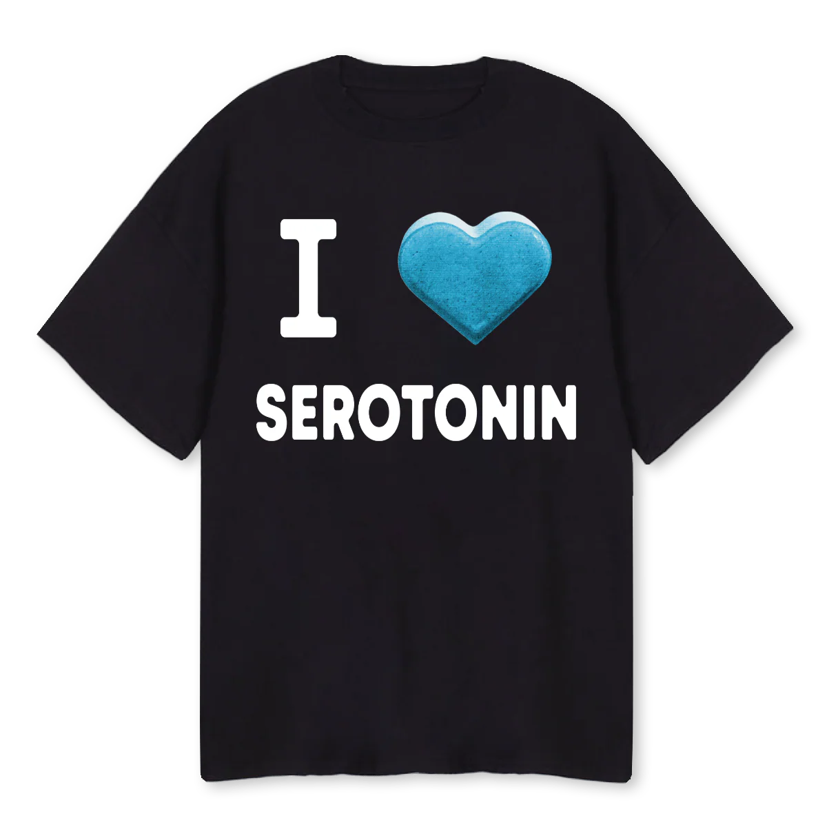 ILOVESEROTONI Black Oversized Tee.