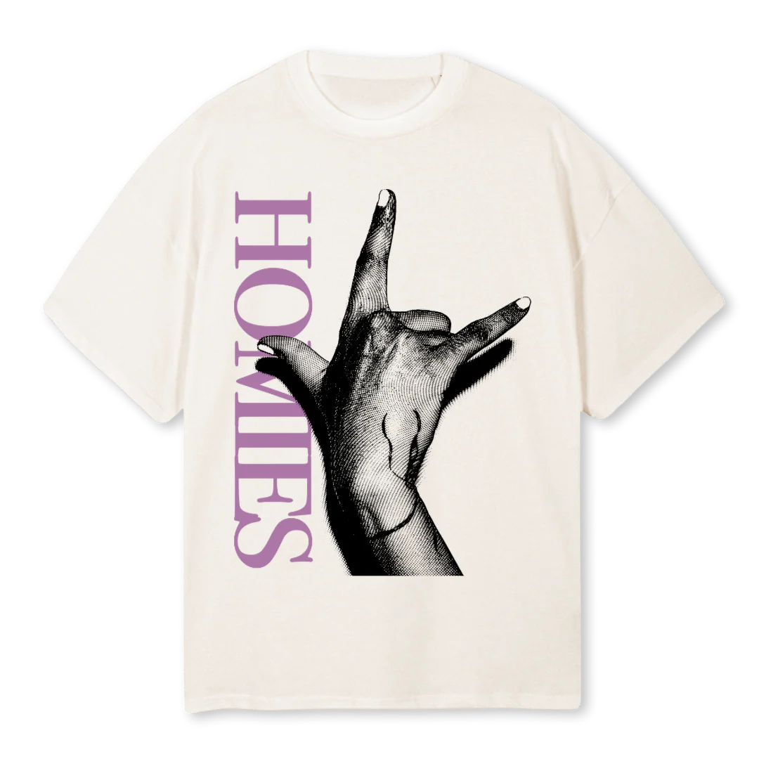 ILYHPLUM Vintage White Oversized Tee.