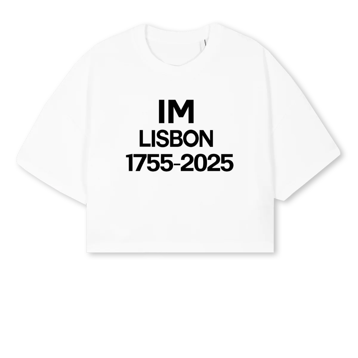 IMMACULET White Cropped Oversized Tee.