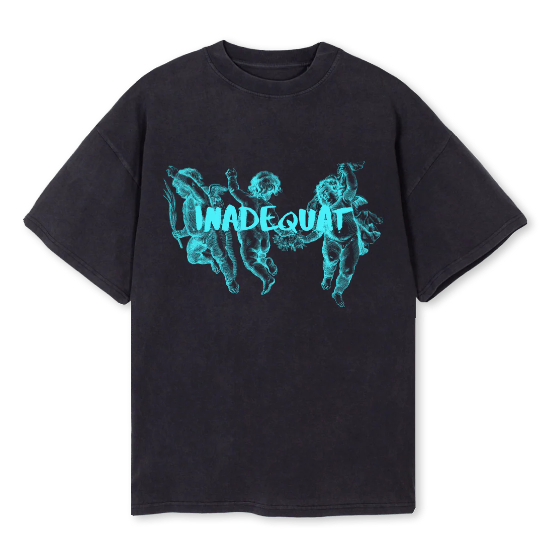 INADEQUATE SS Vintage Black Oversized Tee.
