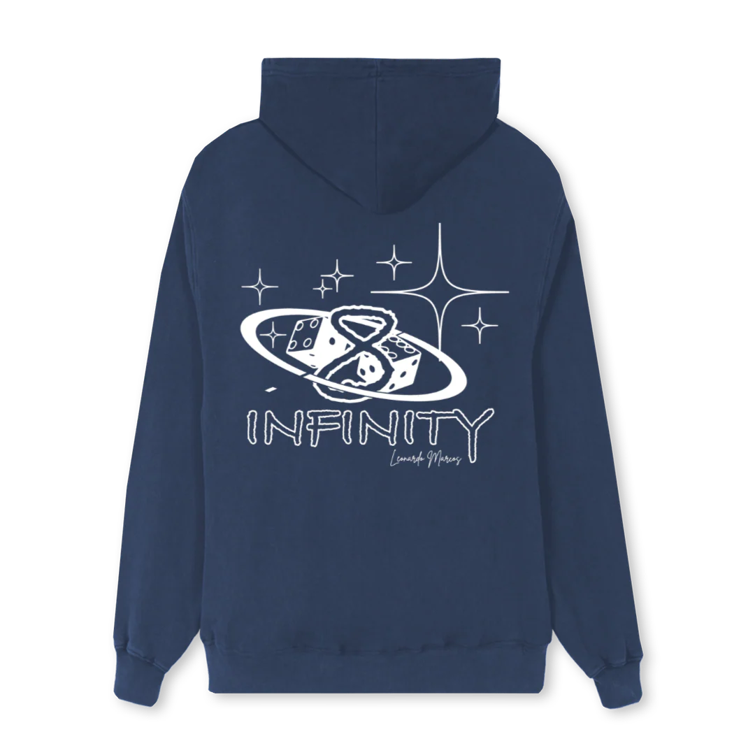 INFINITYBLUEHOODIELM Navy Blue Regular Zipped Hoodie. - Image 2