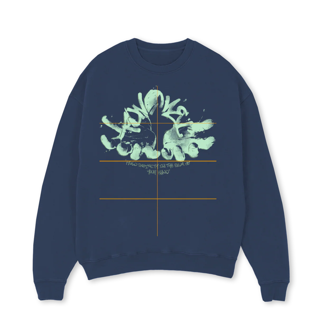 INIFITYSWEATSHIRT Navy Blue Oversized Crewneck Sweater.