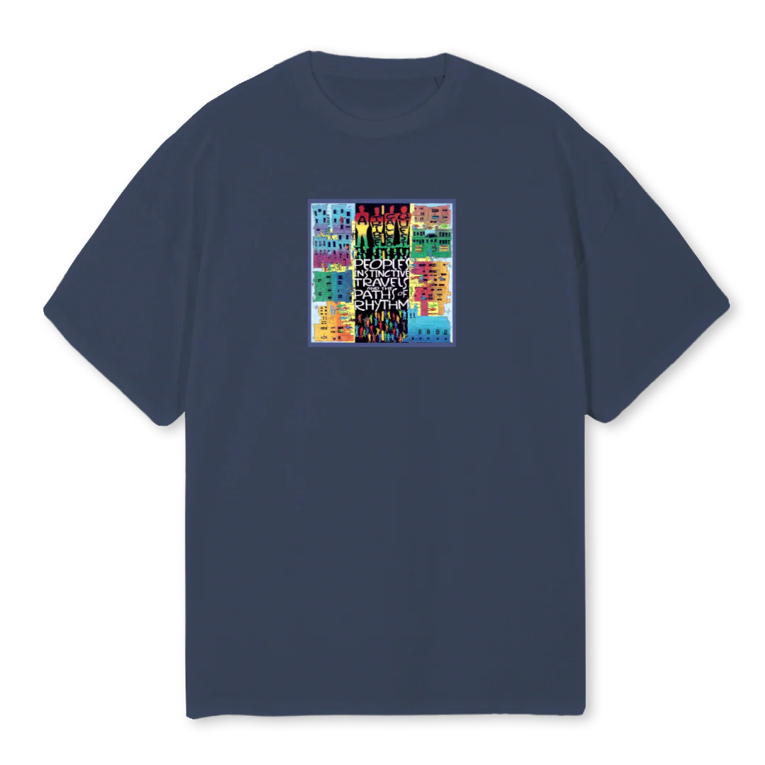 INSTINCTIVETRAVELS Navy Blue Oversized Tee.