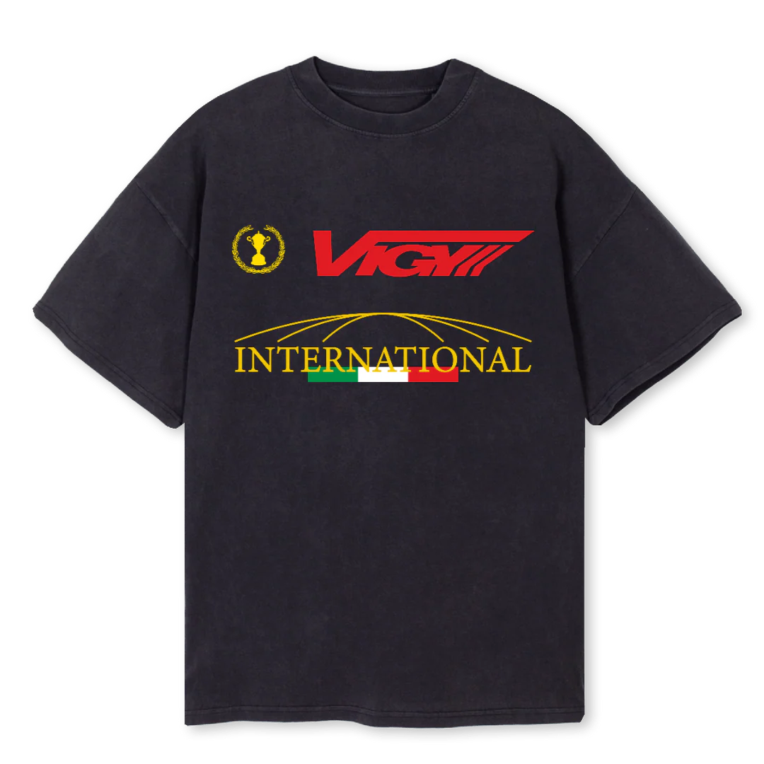 INTERNATIONAL  Vintage Black Oversized Tee.